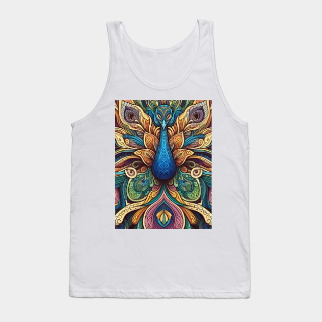 Colourful Mandala Peacock Tank Top by scollins5